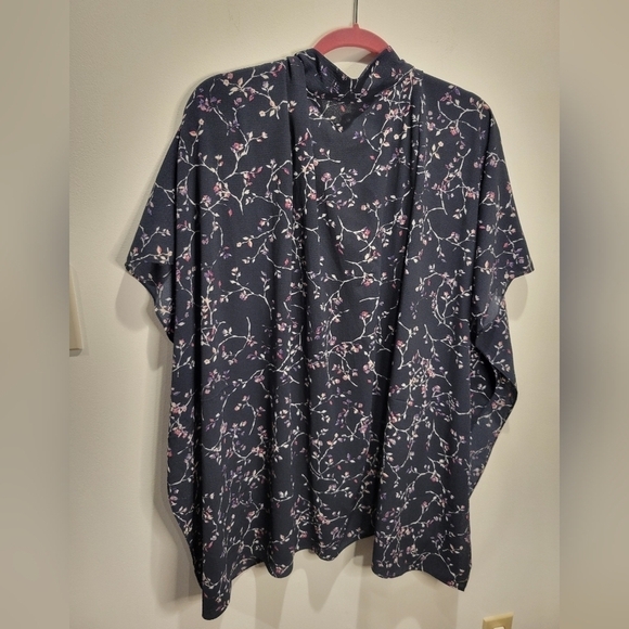 J jill Free size navy floral boho lightweight kimono - Picture 3 of 5